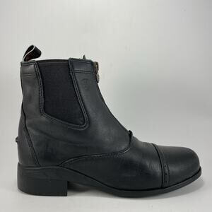 Ariat Devon III Zip Paddock Boot Girls Big Kids Youth Size 4 Black Leather